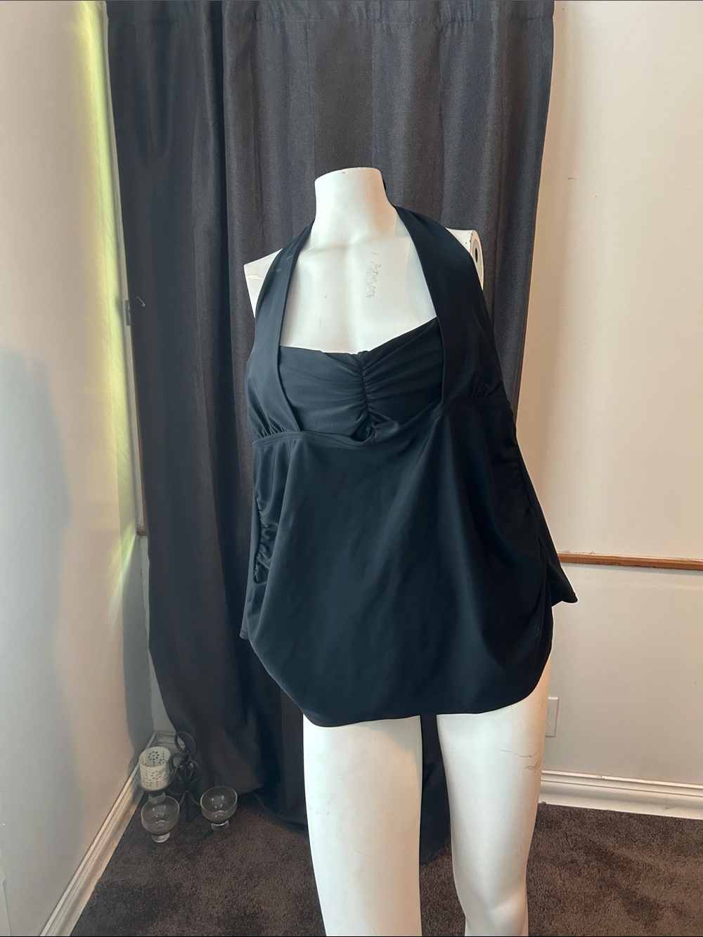 Merona Black Halter Swim Tankini Top - Women's Black Halter Top